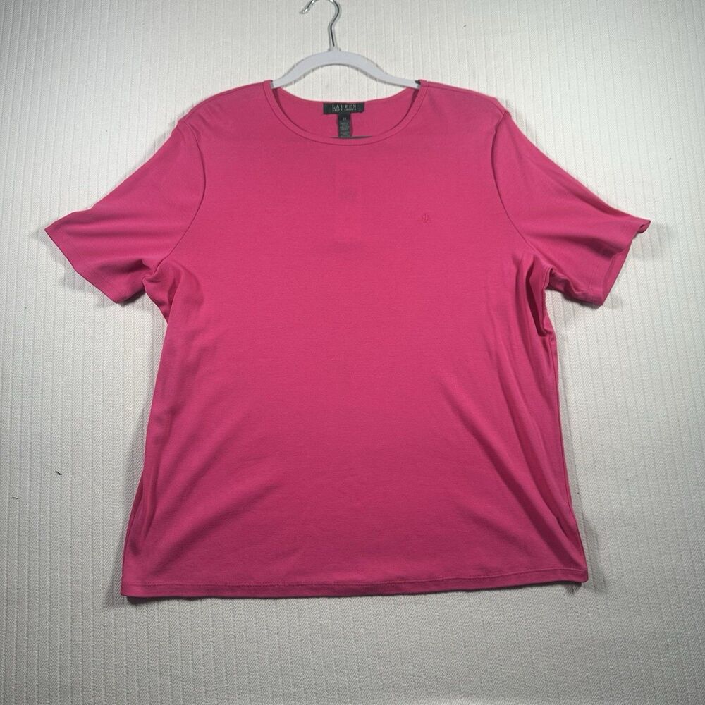 Ralph Lauren Women’s 2X Plus Size Pink Short Sleeve T-Shirt Top NWT